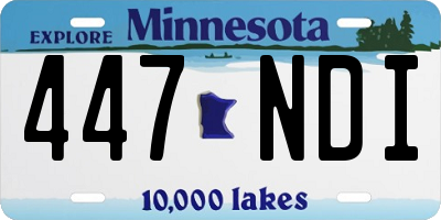 MN license plate 447NDI