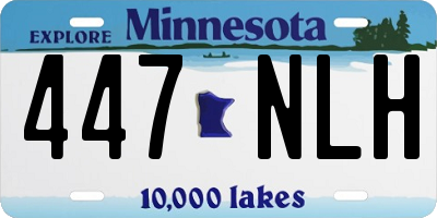 MN license plate 447NLH