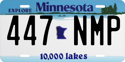 MN license plate 447NMP