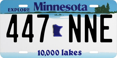MN license plate 447NNE