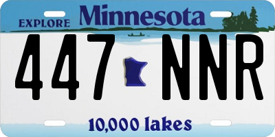 MN license plate 447NNR
