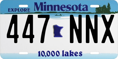 MN license plate 447NNX