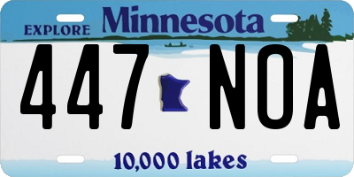 MN license plate 447NOA