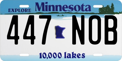 MN license plate 447NOB