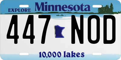 MN license plate 447NOD