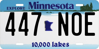 MN license plate 447NOE