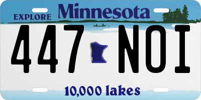 MN license plate 447NOI