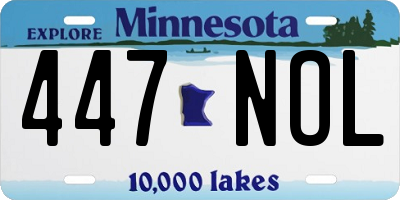 MN license plate 447NOL