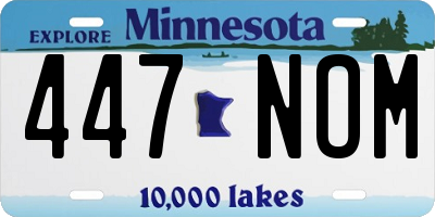 MN license plate 447NOM