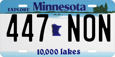 MN license plate 447NON