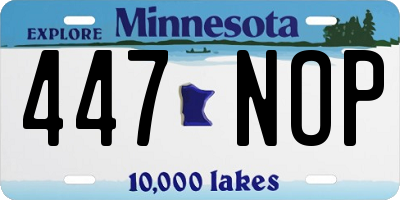 MN license plate 447NOP