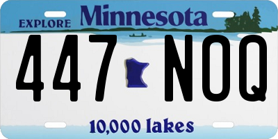 MN license plate 447NOQ