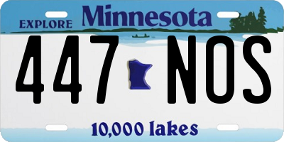 MN license plate 447NOS