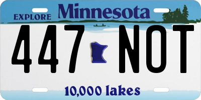 MN license plate 447NOT