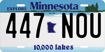 MN license plate 447NOU