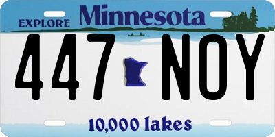 MN license plate 447NOY