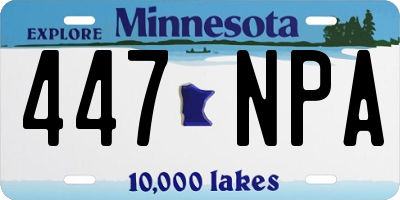 MN license plate 447NPA