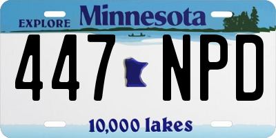 MN license plate 447NPD