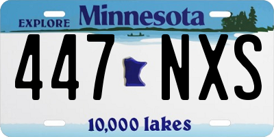 MN license plate 447NXS