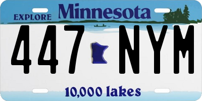 MN license plate 447NYM