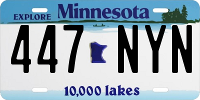 MN license plate 447NYN