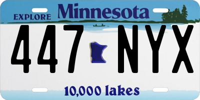 MN license plate 447NYX