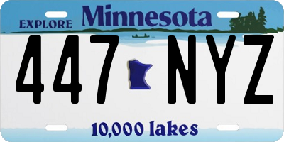 MN license plate 447NYZ