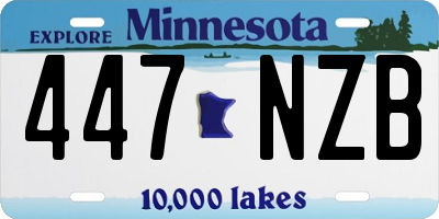 MN license plate 447NZB