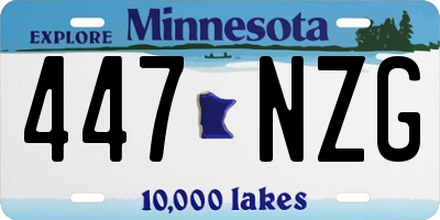 MN license plate 447NZG