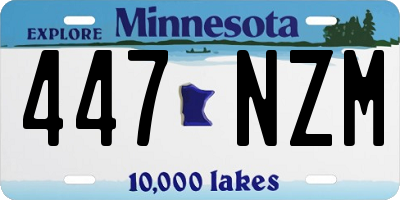 MN license plate 447NZM