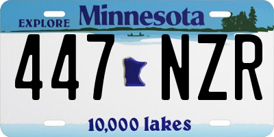 MN license plate 447NZR