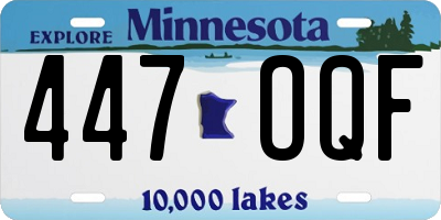 MN license plate 447OQF