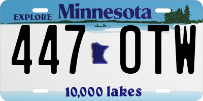 MN license plate 447OTW