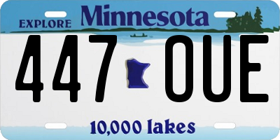 MN license plate 447OUE