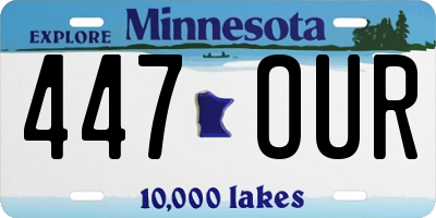 MN license plate 447OUR