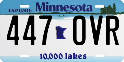 MN license plate 447OVR