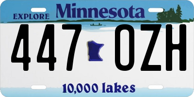 MN license plate 447OZH
