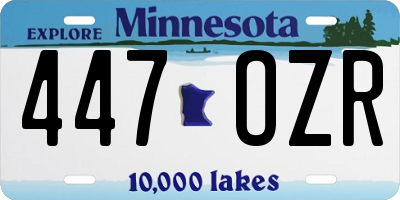 MN license plate 447OZR