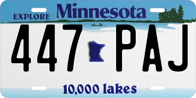 MN license plate 447PAJ