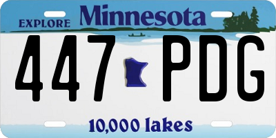 MN license plate 447PDG