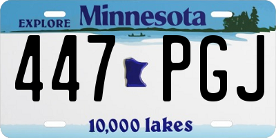 MN license plate 447PGJ