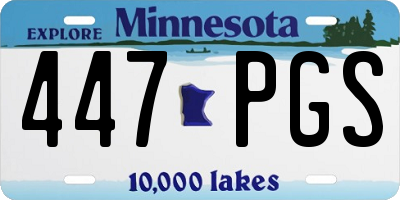 MN license plate 447PGS