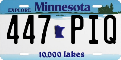 MN license plate 447PIQ