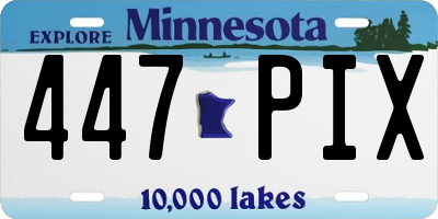 MN license plate 447PIX