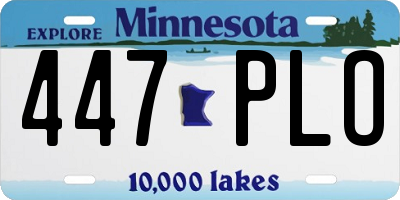 MN license plate 447PLO