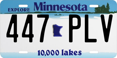 MN license plate 447PLV
