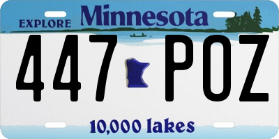 MN license plate 447POZ