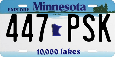 MN license plate 447PSK