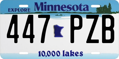 MN license plate 447PZB