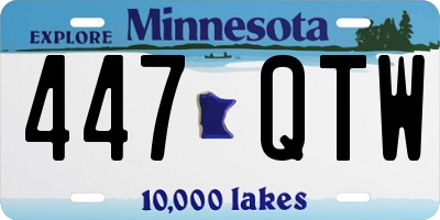MN license plate 447QTW